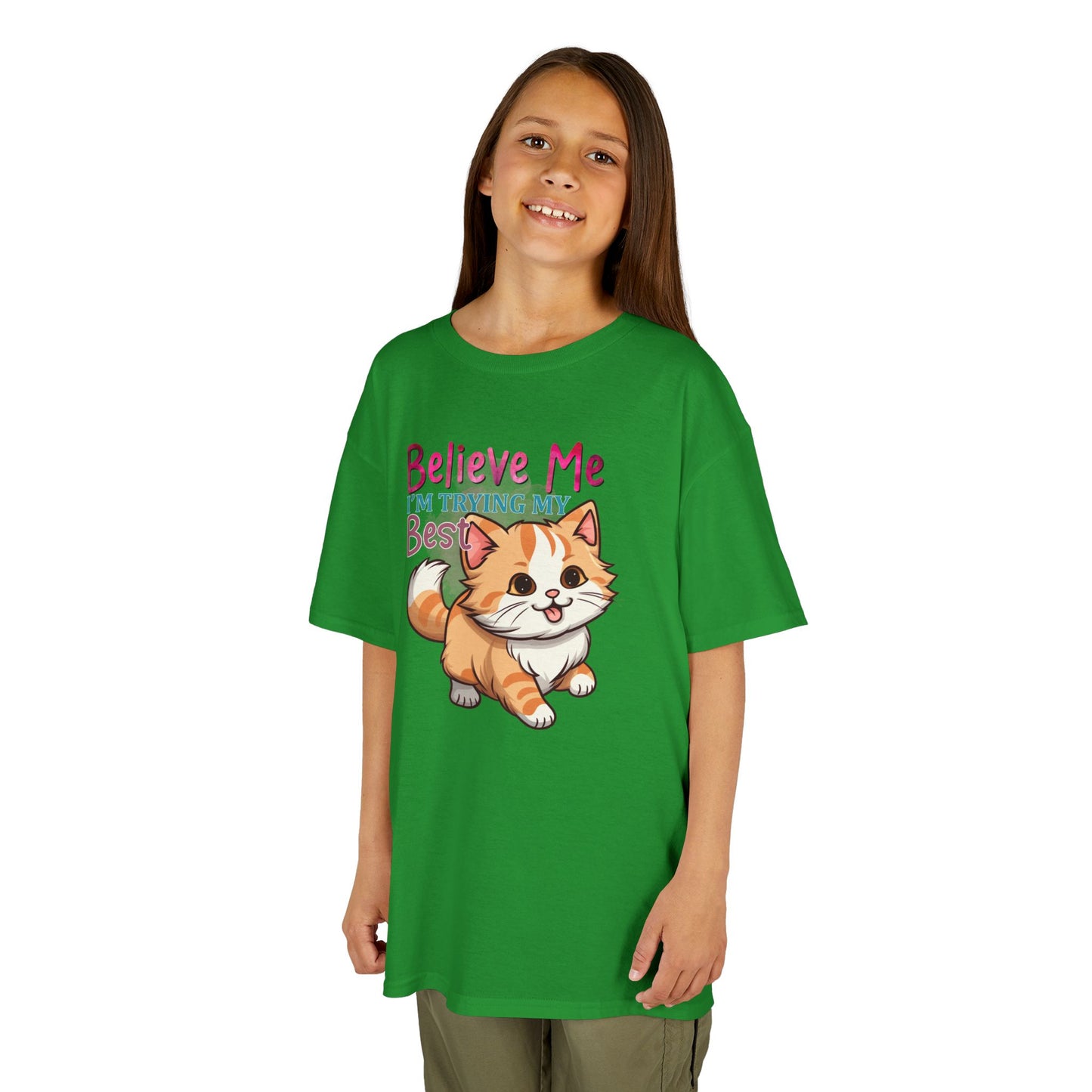 Kids Heavy Cotton Tee - Believe Me I'm Trying My Best T-Shirt