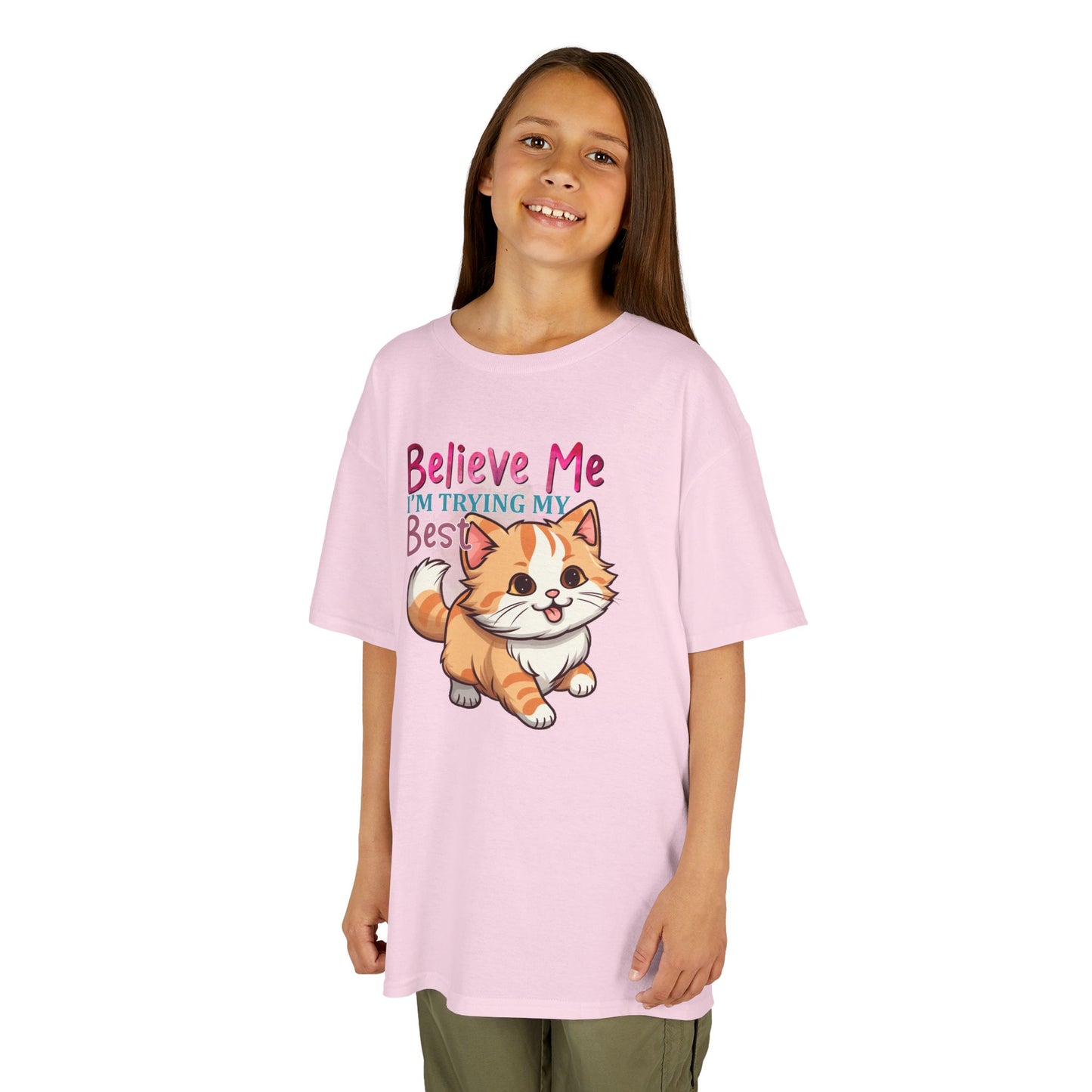 Kids Heavy Cotton Tee - Believe Me I'm Trying My Best T-Shirt