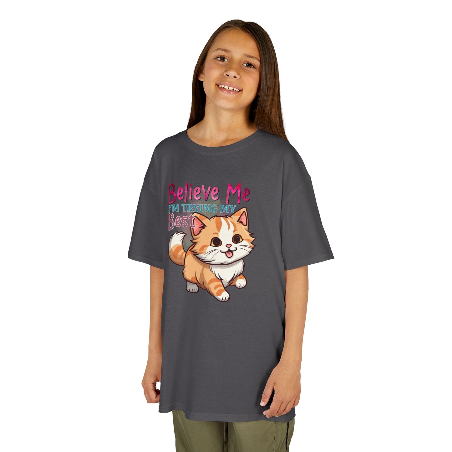 Kids Heavy Cotton Tee - Believe Me I'm Trying My Best T-Shirt