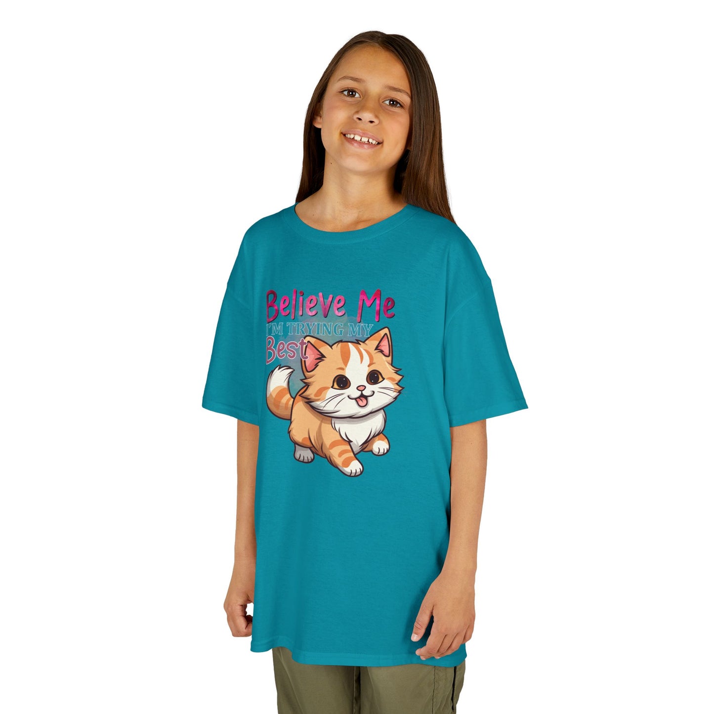 Kids Heavy Cotton Tee - Believe Me I'm Trying My Best T-Shirt
