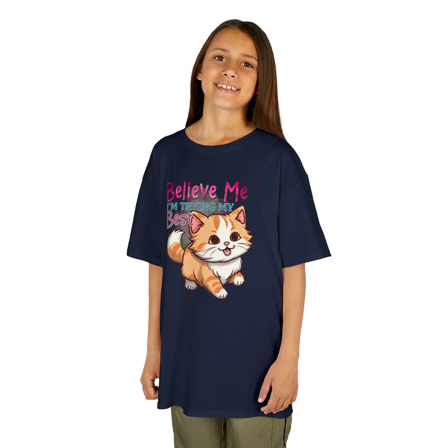 Kids Heavy Cotton Tee - Believe Me I'm Trying My Best T-Shirt