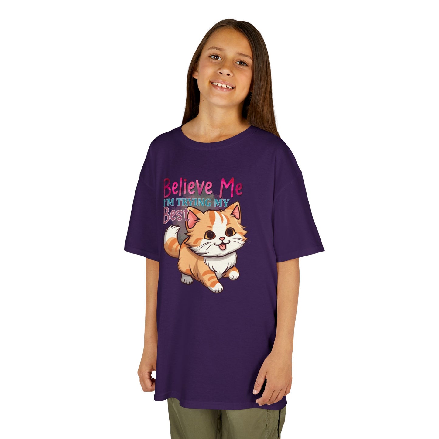 Kids Heavy Cotton Tee - Believe Me I'm Trying My Best T-Shirt