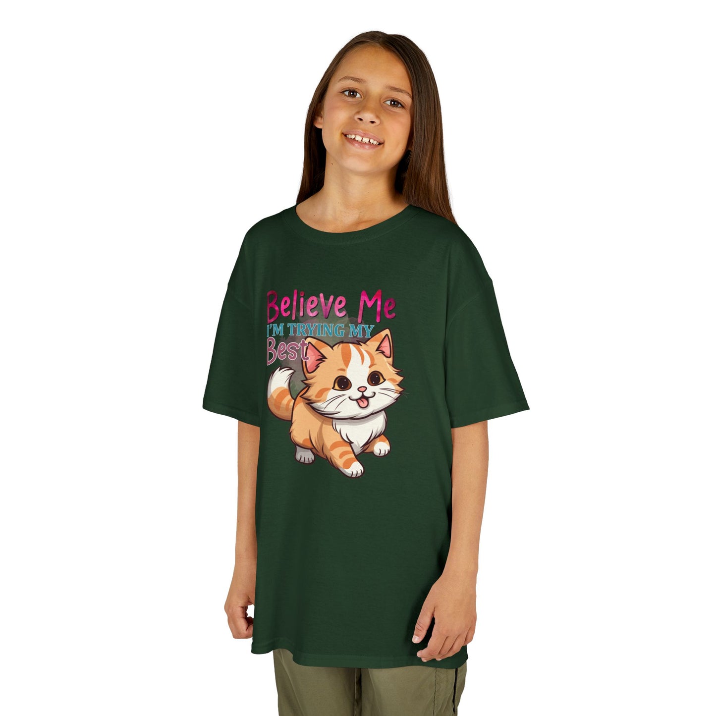 Kids Heavy Cotton Tee - Believe Me I'm Trying My Best T-Shirt