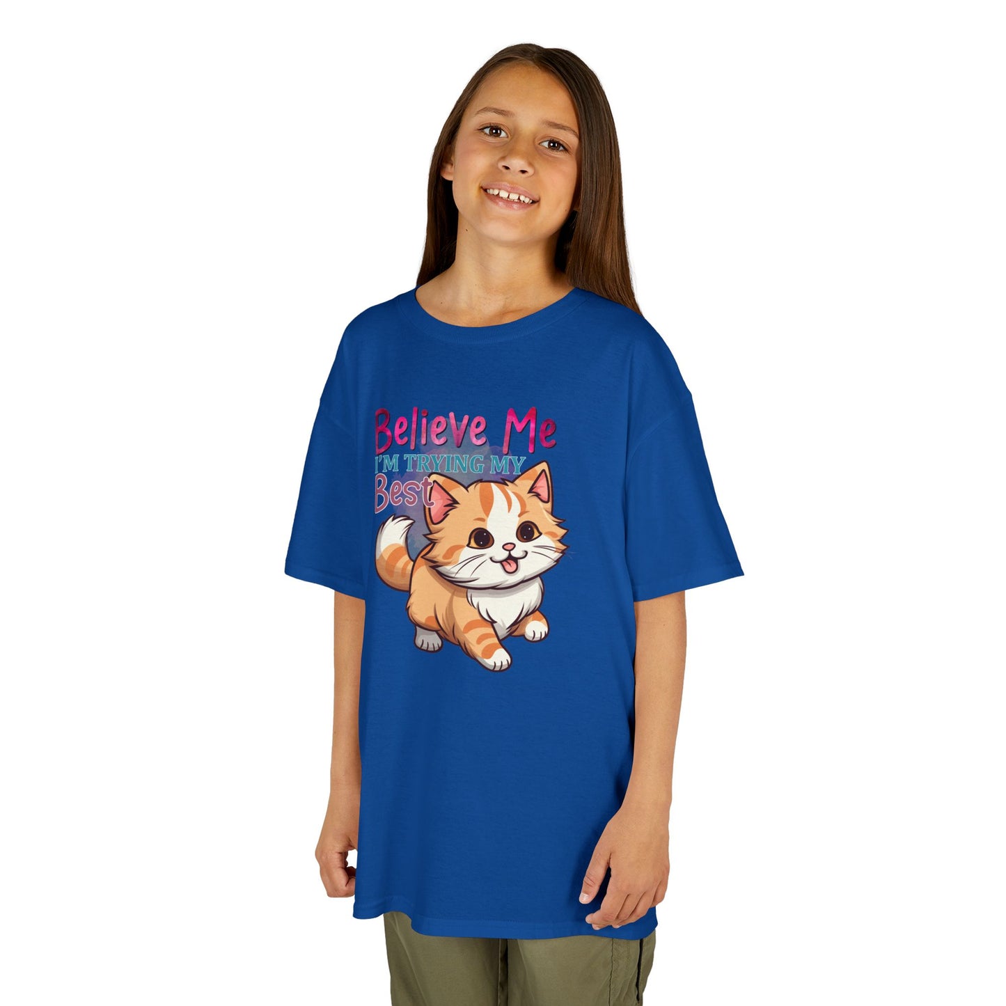 Kids Heavy Cotton Tee - Believe Me I'm Trying My Best T-Shirt