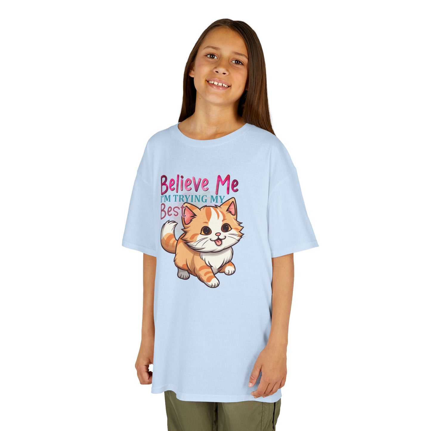 Kids Heavy Cotton Tee - Believe Me I'm Trying My Best T-Shirt