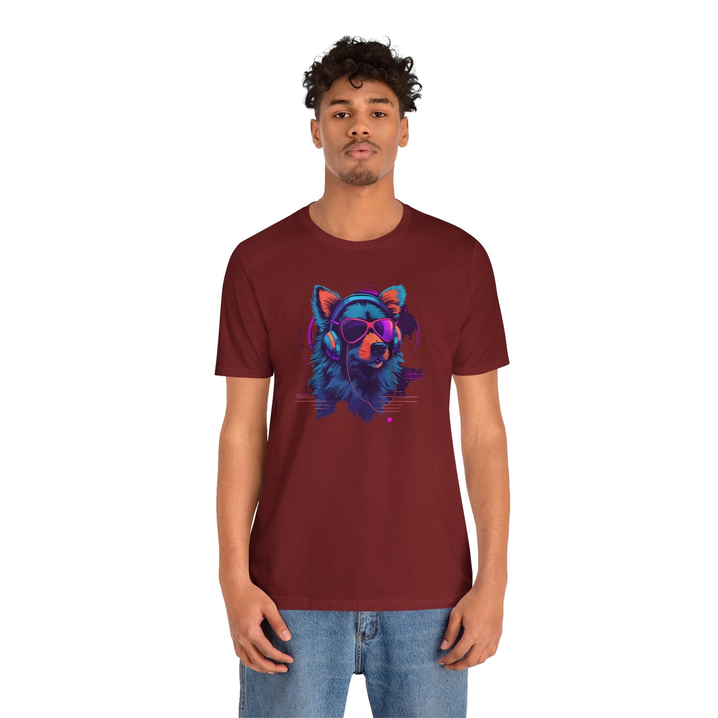 Cosmic Beats Unleashed: DJ Dog Spins the Cityscape T-Shirt
