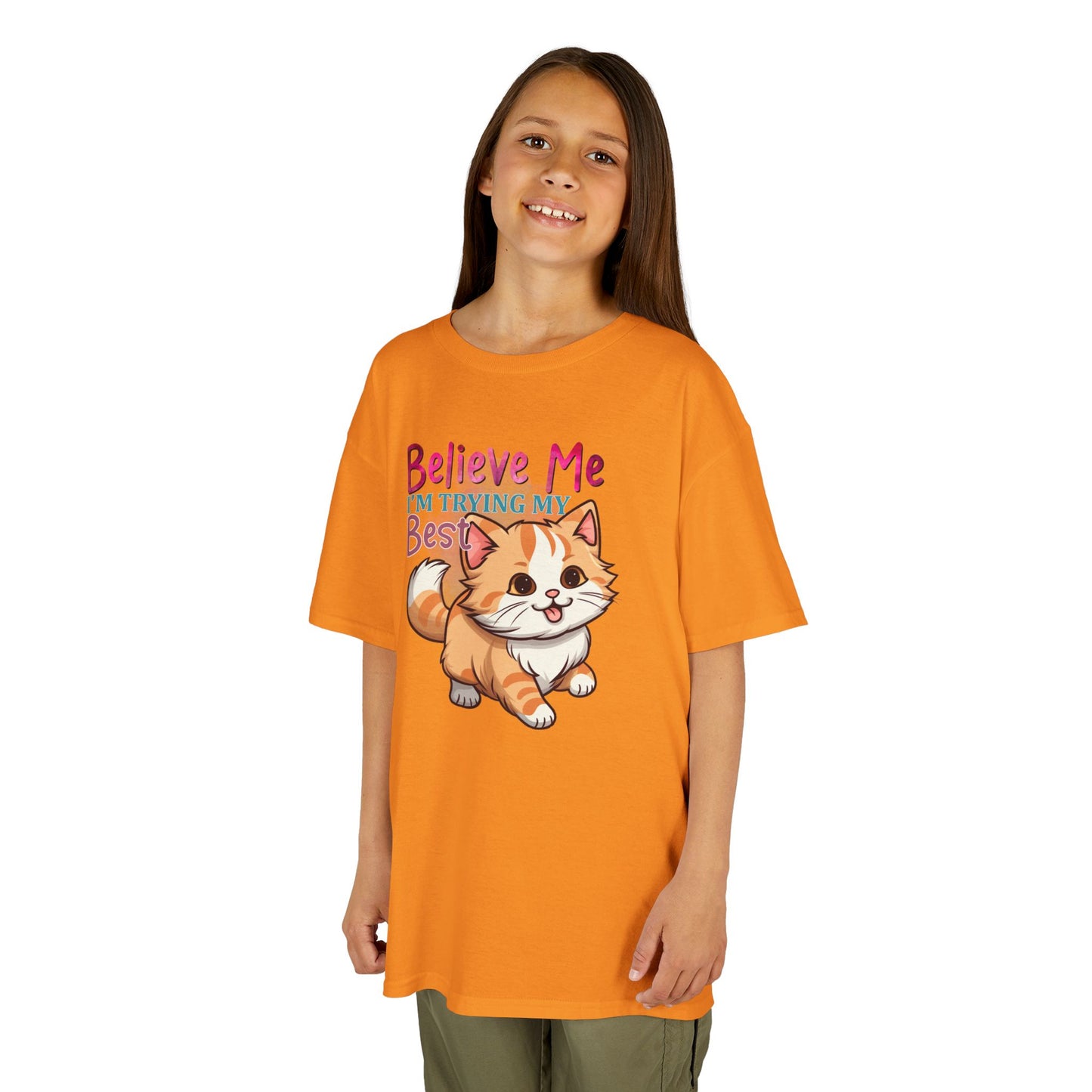 Kids Heavy Cotton Tee - Believe Me I'm Trying My Best T-Shirt