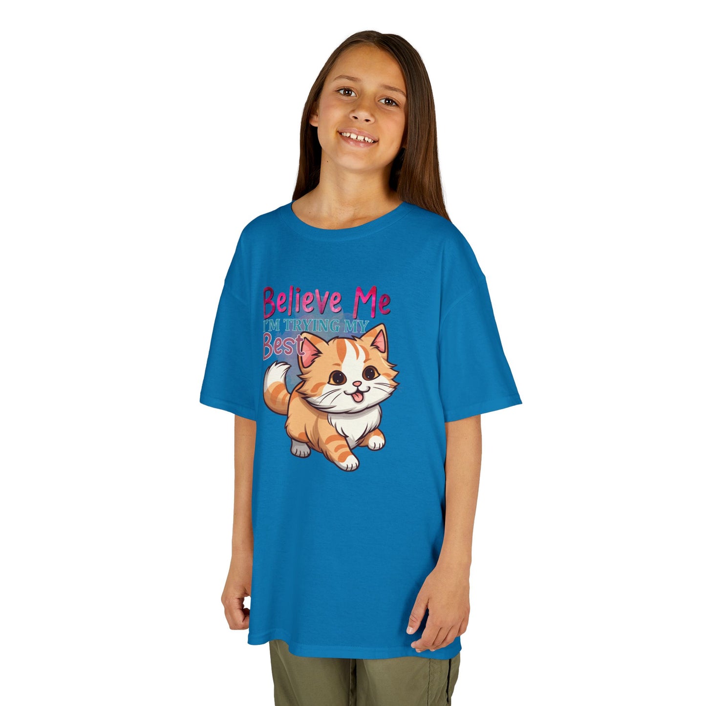 Kids Heavy Cotton Tee - Believe Me I'm Trying My Best T-Shirt