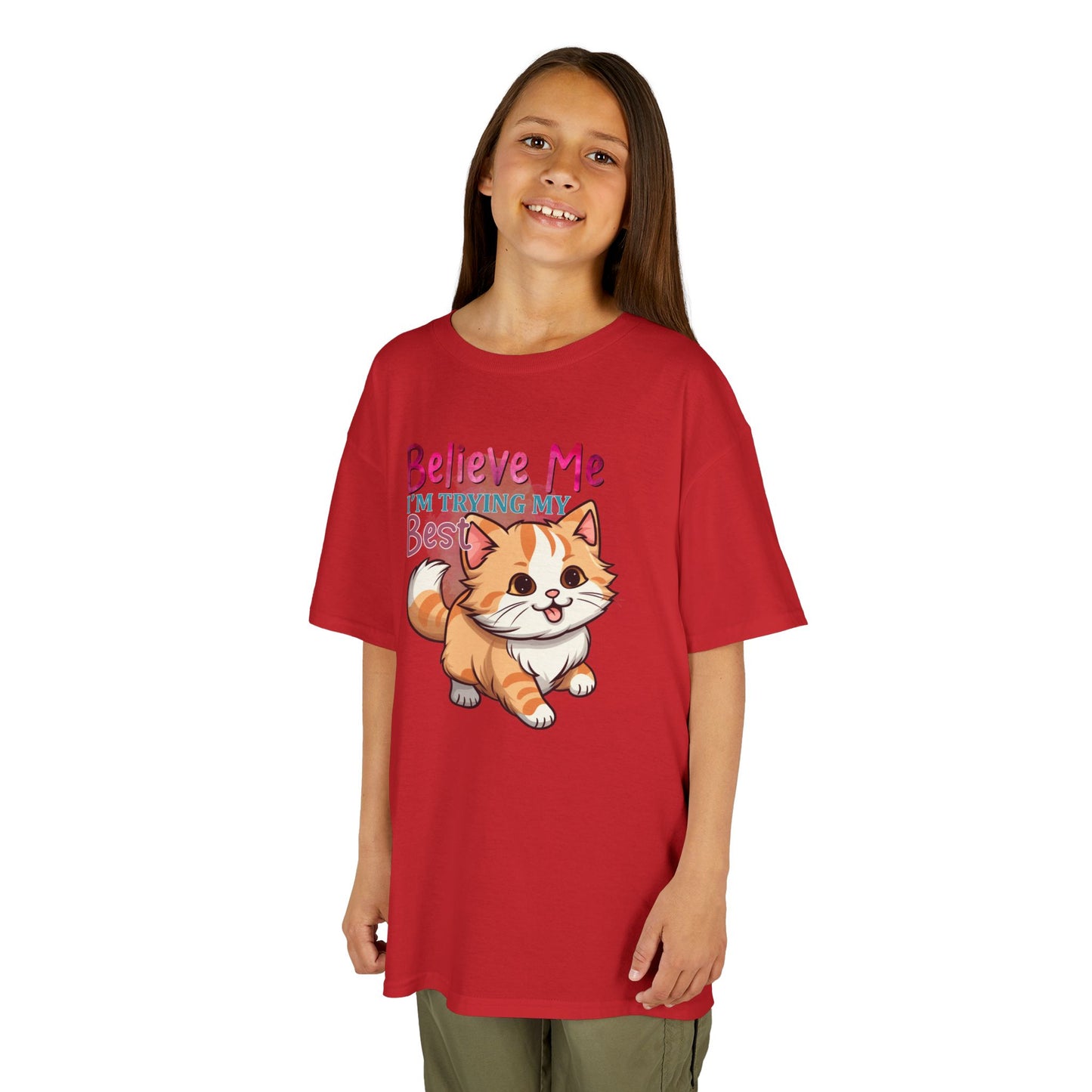 Kids Heavy Cotton Tee - Believe Me I'm Trying My Best T-Shirt