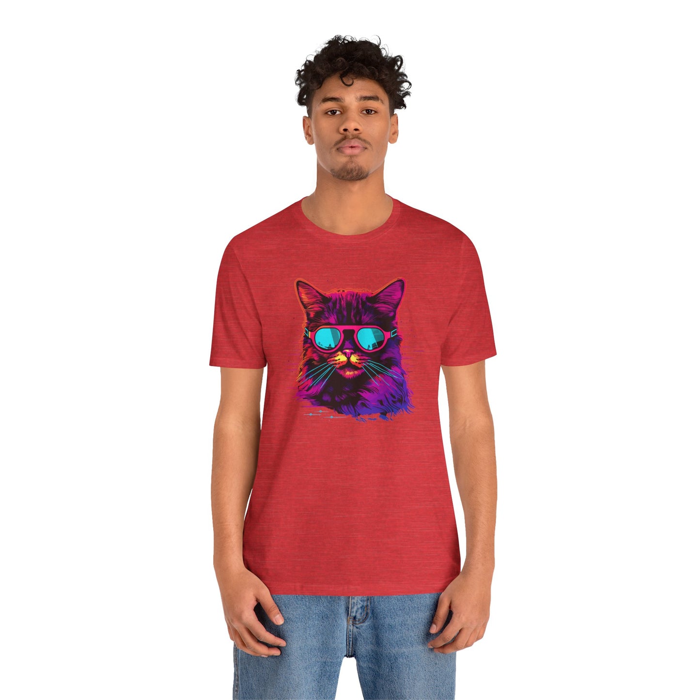 Cosmic Steel Cat: Metal Magic in Celestial Shades T-Shirt