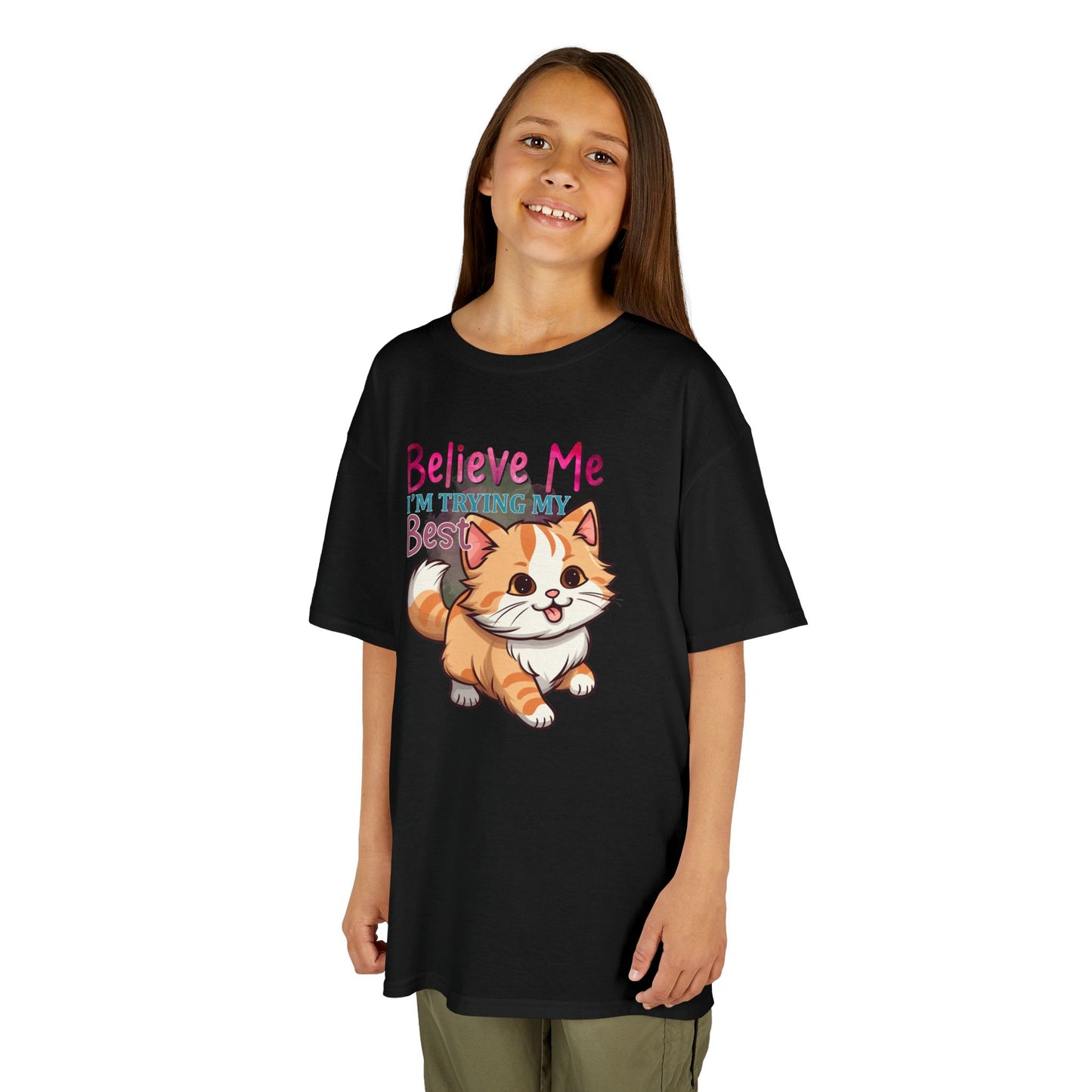 Kids Heavy Cotton Tee - Believe Me I'm Trying My Best T-Shirt