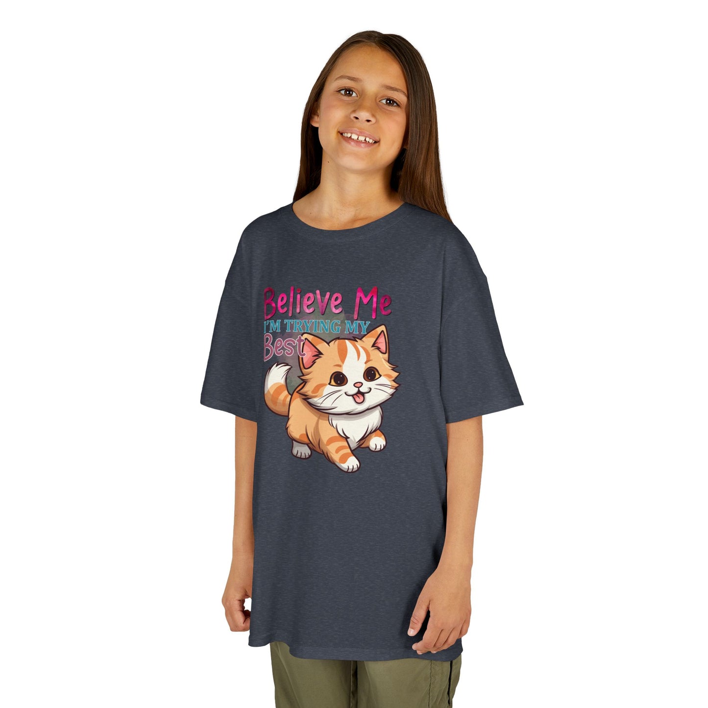 Kids Heavy Cotton Tee - Believe Me I'm Trying My Best T-Shirt