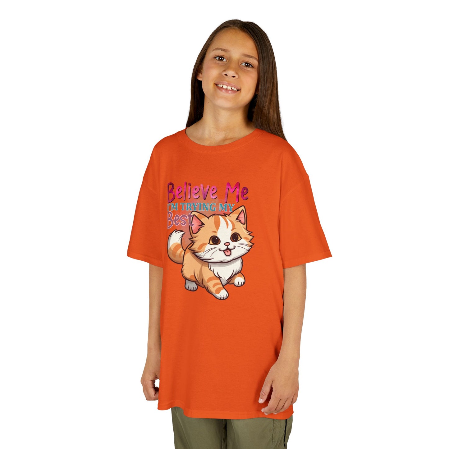 Kids Heavy Cotton Tee - Believe Me I'm Trying My Best T-Shirt