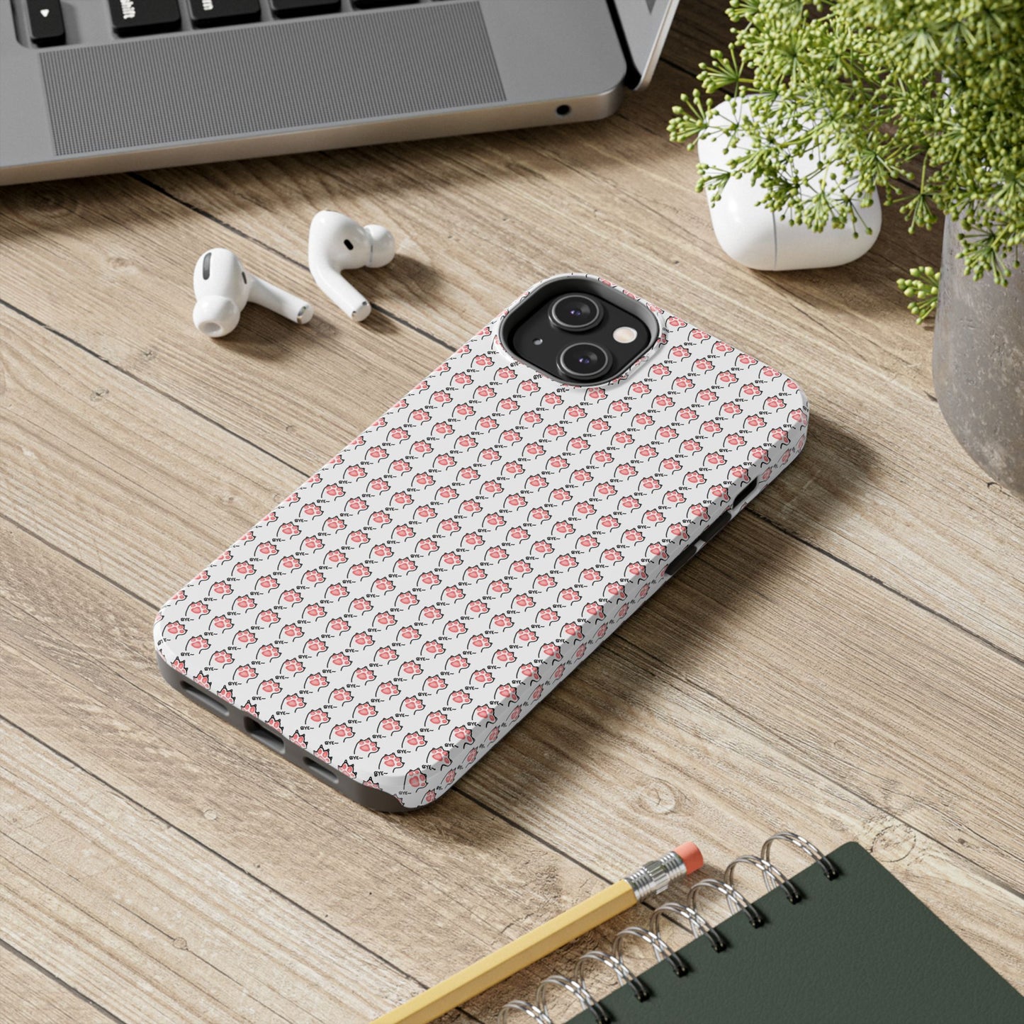 Cute Cat Paw Waving Bye Tough Phone Case
