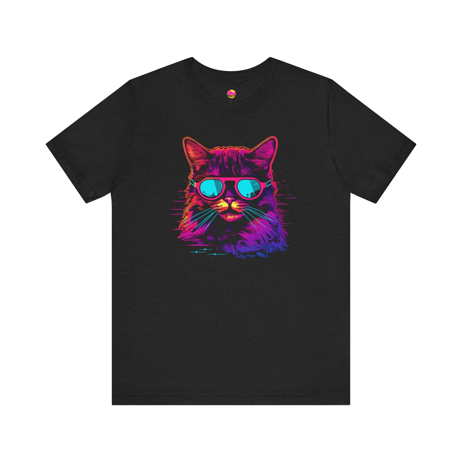 Cosmic Steel Cat Metal Magic in Celestial Shades T-Shirt alternate product view 4
