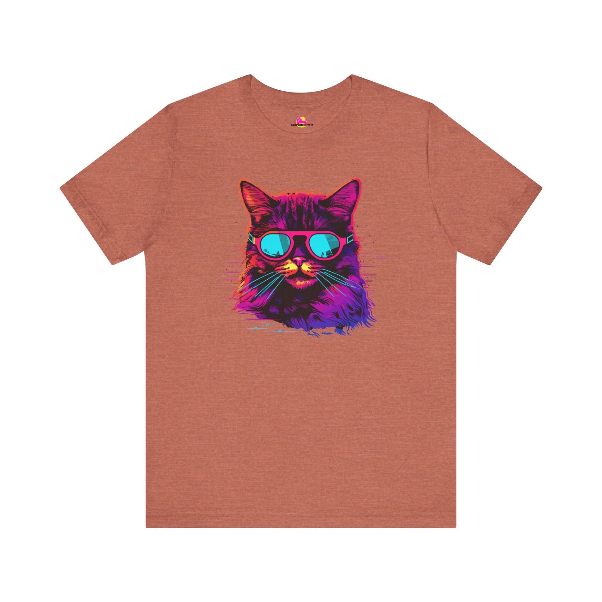 Cosmic Steel Cat Metal Magic in Celestial Shades T-Shirt alternate product view 3
