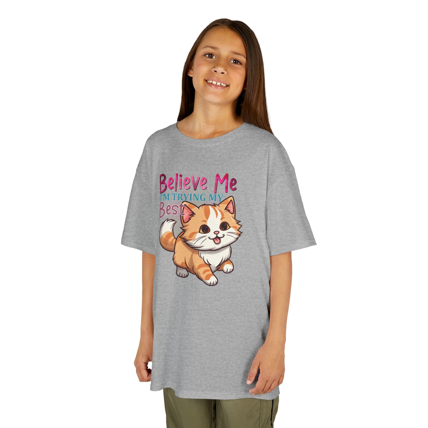 Kids Heavy Cotton Tee - Believe Me I'm Trying My Best T-Shirt