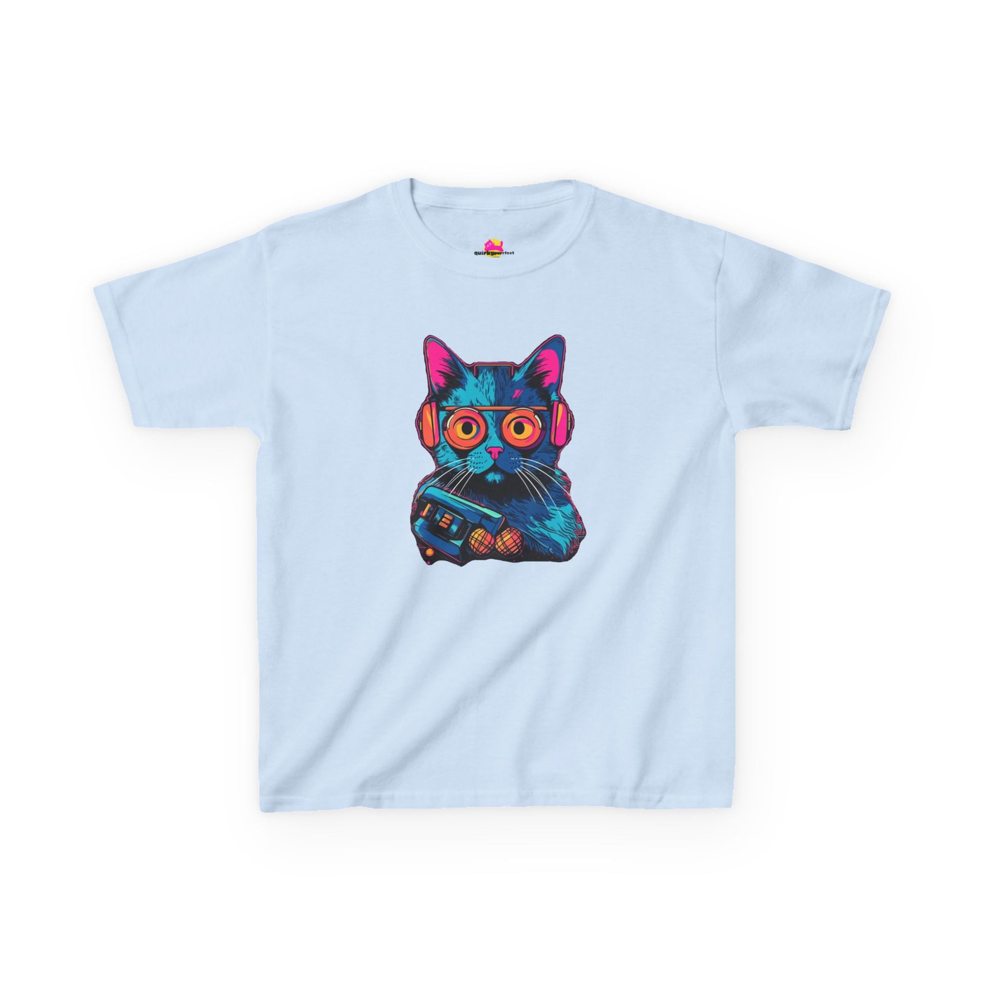 Cosmic Cool Feline Funk with Circular Glasses and Celestial Beats T-shirt alternate product view 9