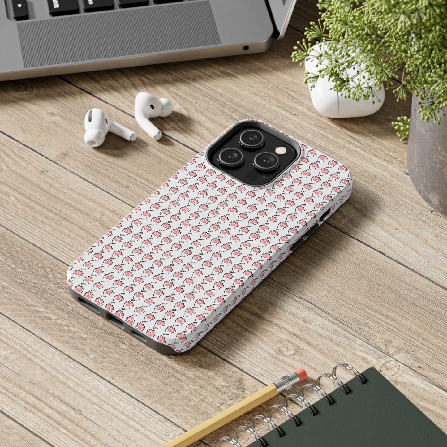 Cute Cat Paw Waving Bye Tough Phone Case