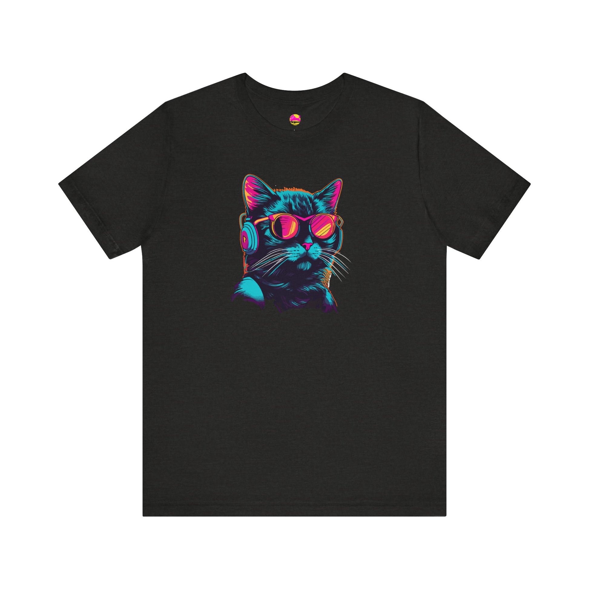 Steampurr Sonic Cat in Gears & Goggles Grooving to Retro Beats T-Shirt alternate product view 3