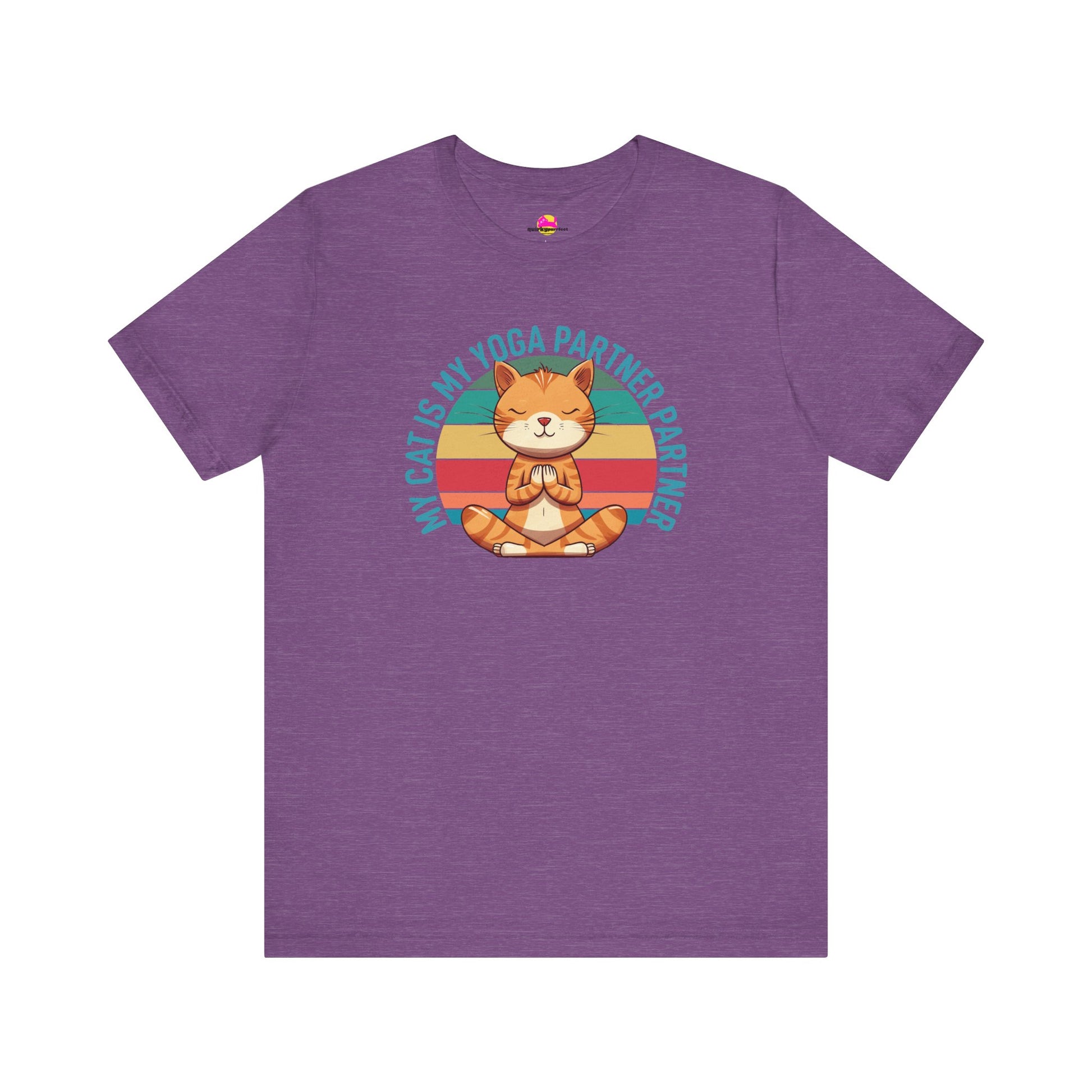 My Cat Is My Yoga Partner funny cat graphic t-shirt