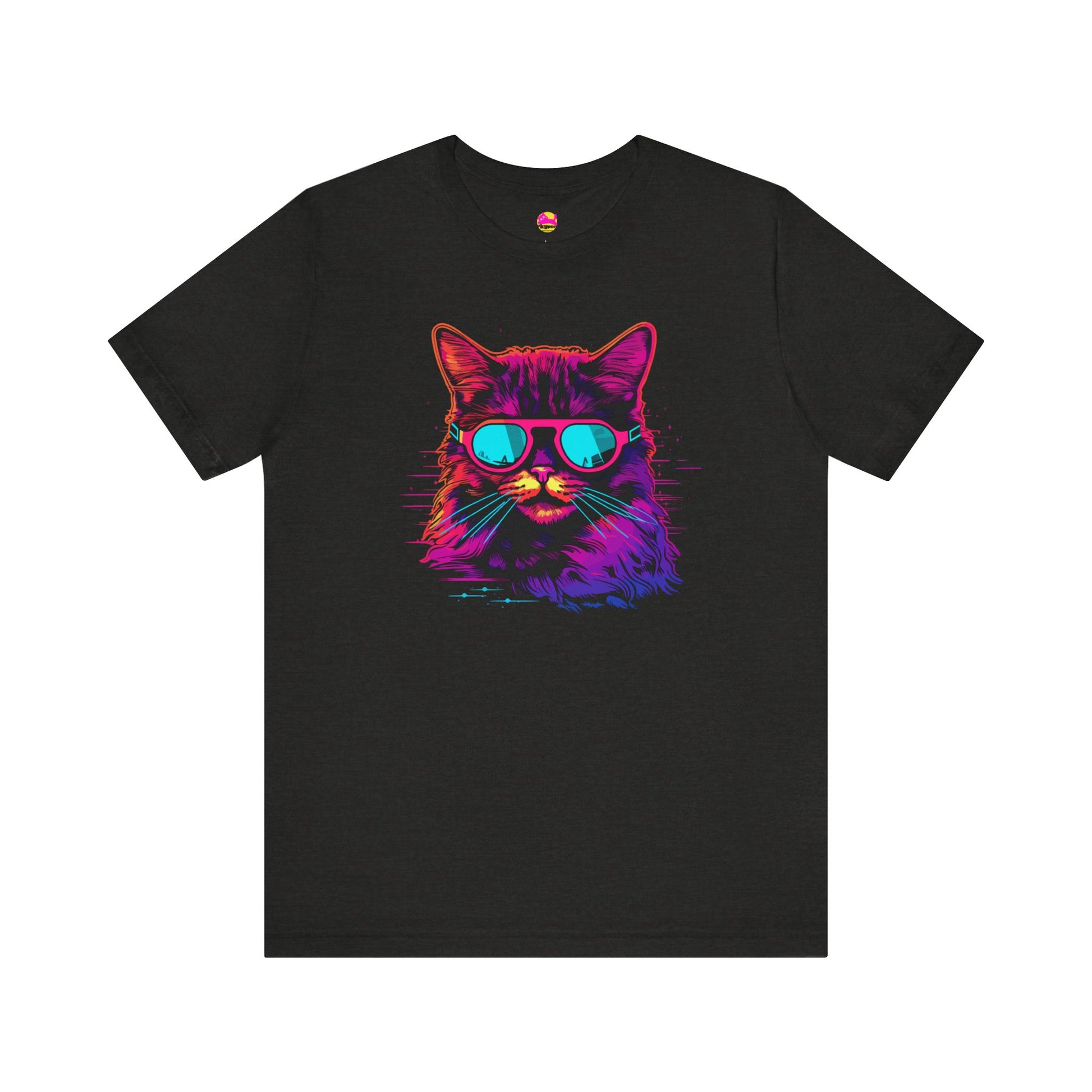 Cosmic Steel Cat Metal Magic in Celestial Shades T-Shirt alternate product view 7