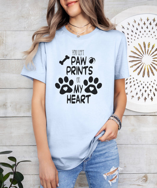 You Left Paw Prints On My Heart T-Shirt