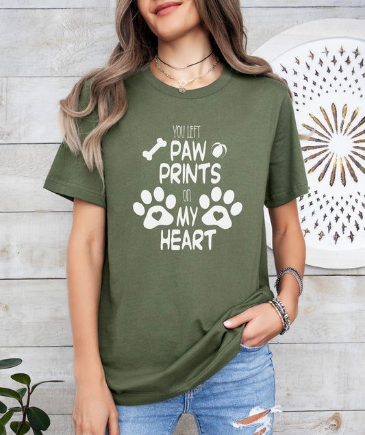 You Left Paw Prints On My Heart T-Shirt