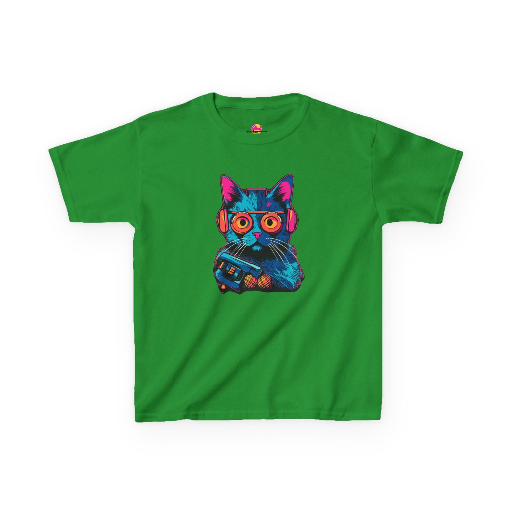 Cosmic Cool Feline Funk with Circular Glasses and Celestial Beats T-shirt alternate product view 7