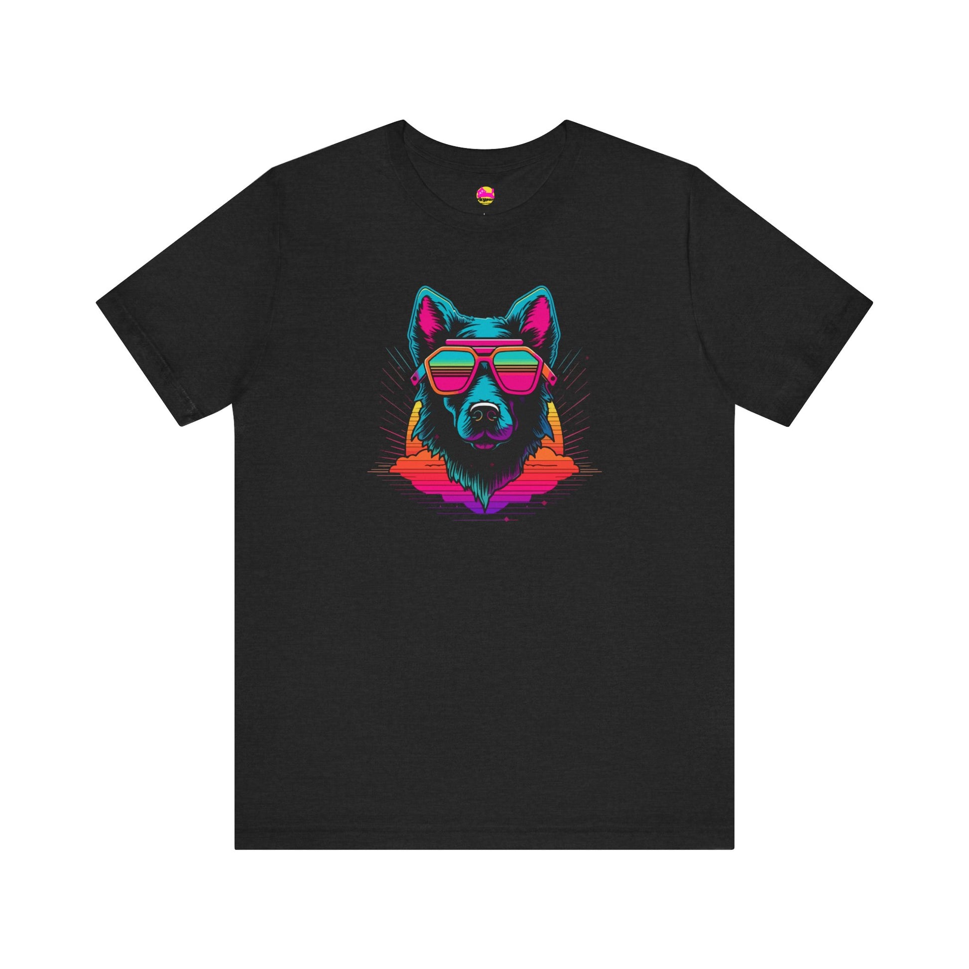 Cosmic Wolf Vibes Shades under Celestial Skies T-Shirt alternate product view 3
