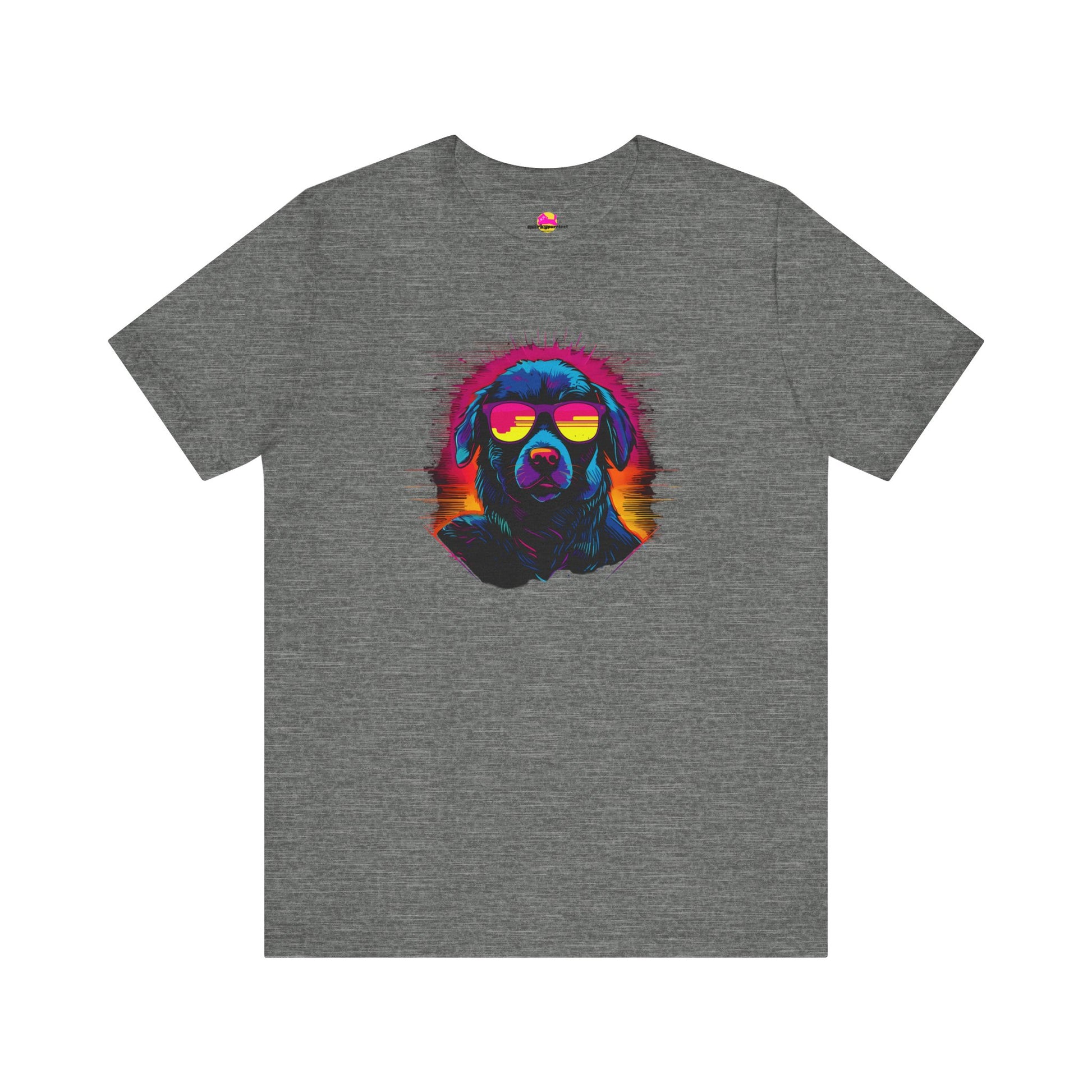 Labrador nebula graphic t-shirt with cosmic dog sunset design