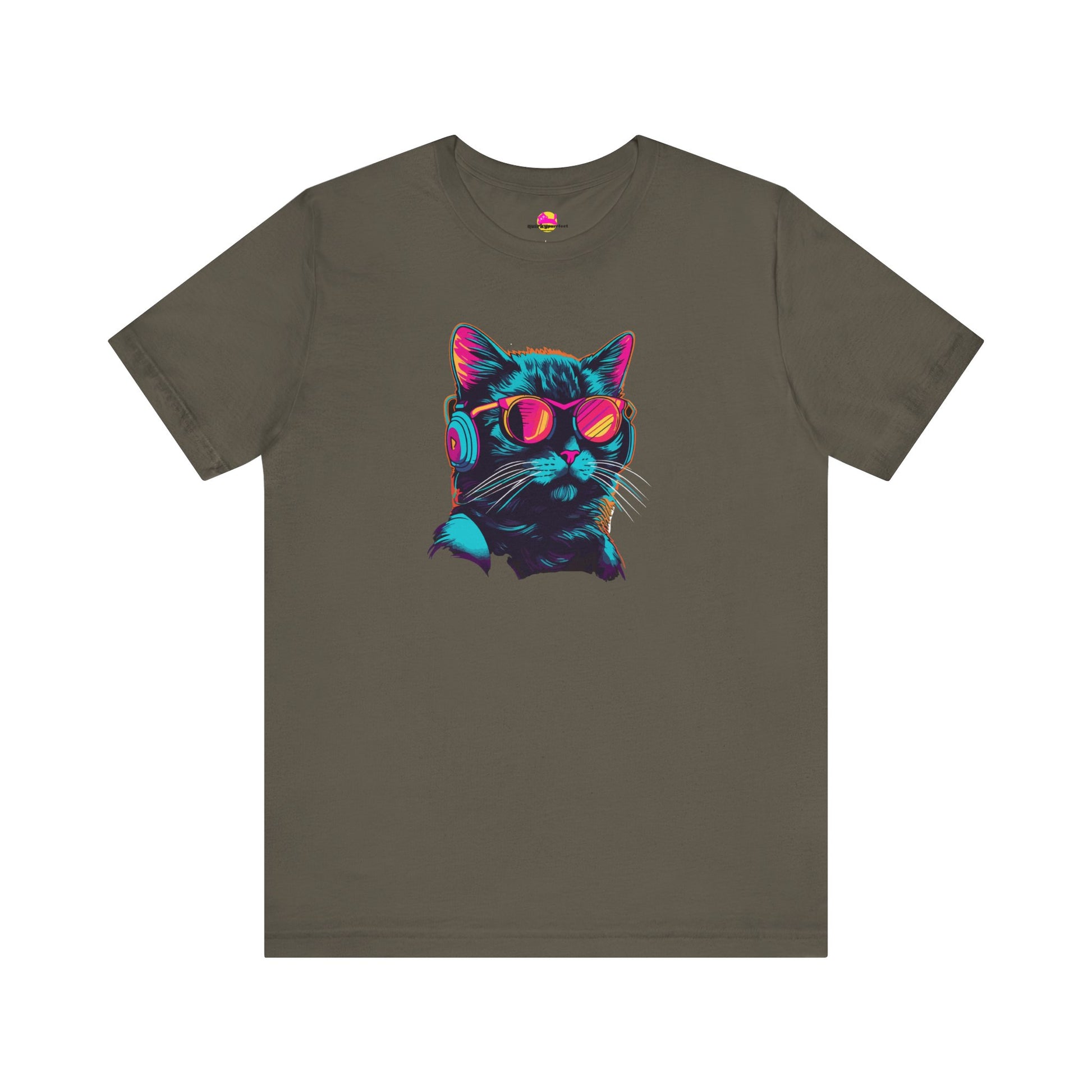 Steampurr Sonic Cat in Gears & Goggles Grooving to Retro Beats T-Shirt alternate product view 4