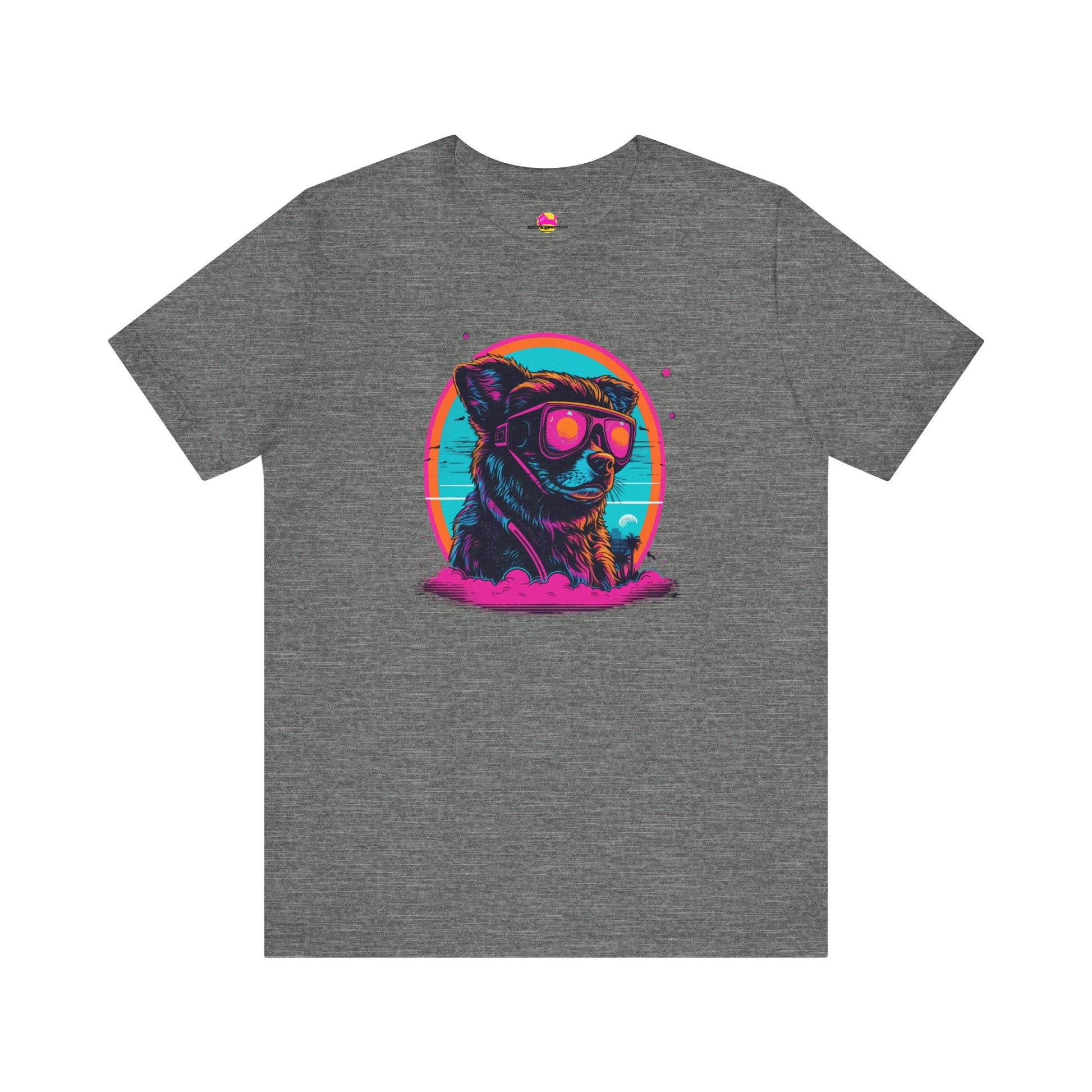 Morkie dog in a celestial cosmic city graphic t-shirt
