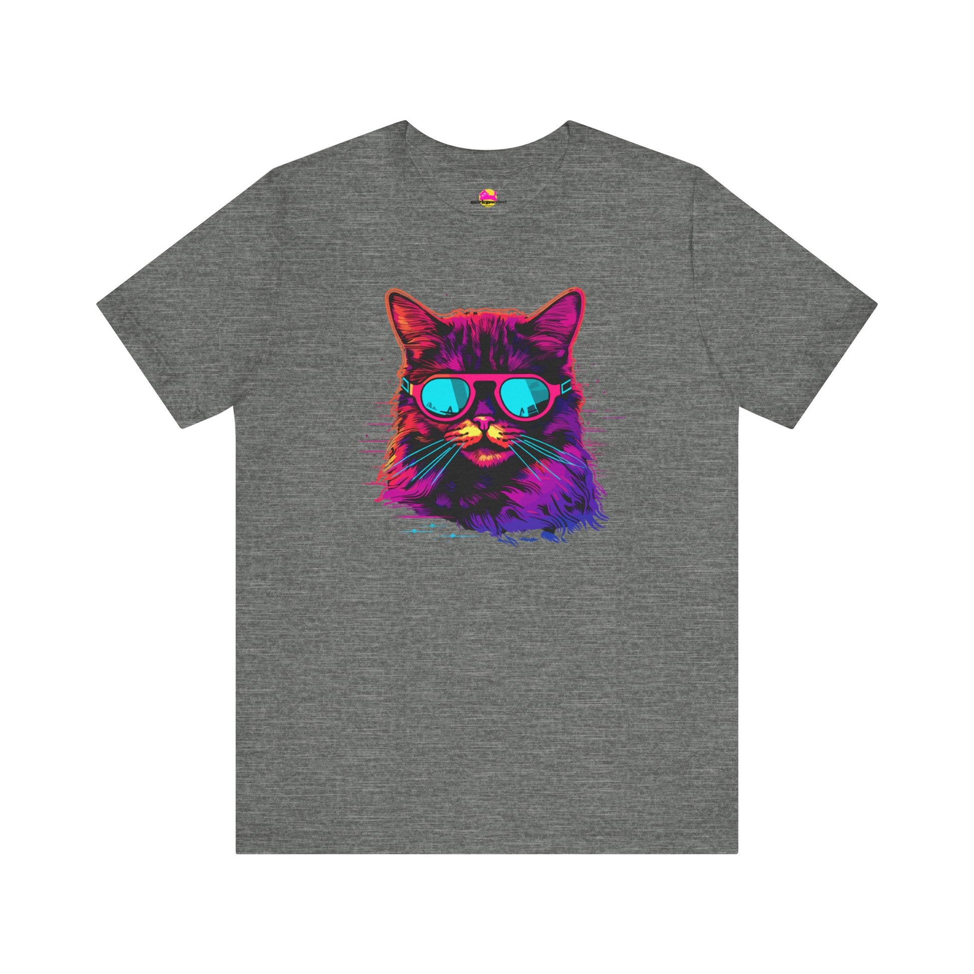Cosmic Steel Cat Metal Magic in Celestial Shades T-Shirt alternate product view 2